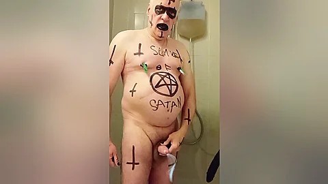 Satan slave is ready for his Piss Enema sacrifice