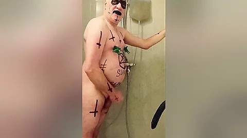 Satan slave takes a perverted piss enema session part 3