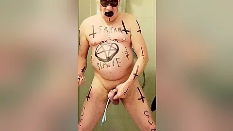 Satan Slave Takes A Perverted Piss Enema